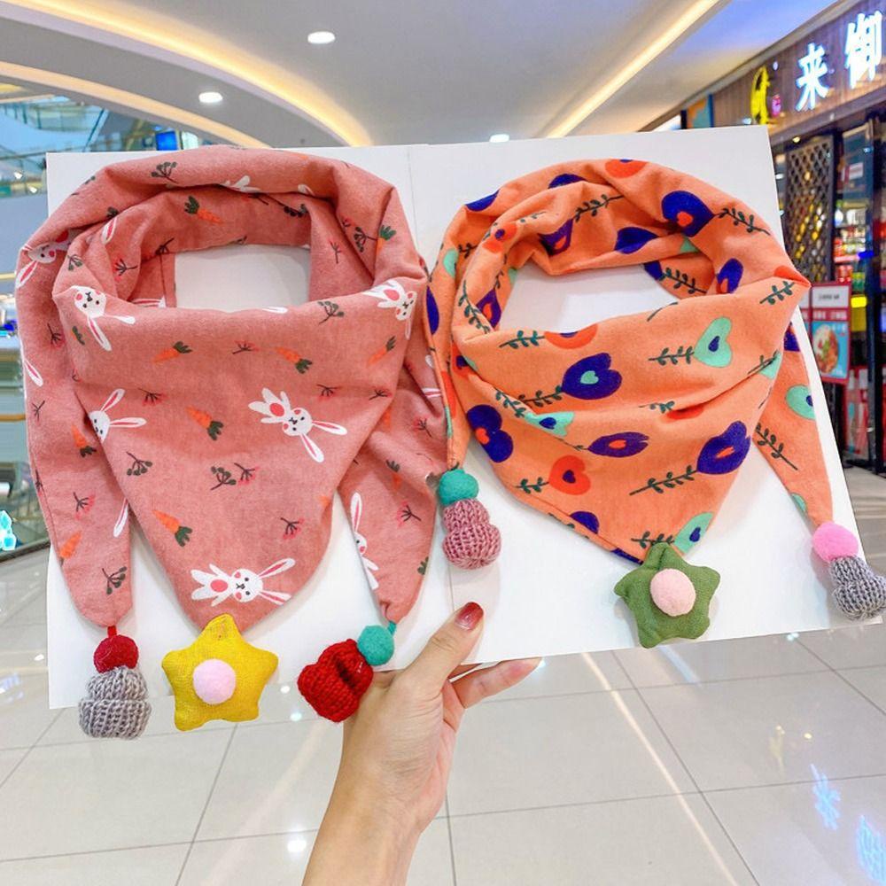 Khăn Choàng Cổ Hình Tam Giác Chống Gió In Họa Tiết Trái Tim Thời Trang Thu Đông Cho Bé Trai Và Gái