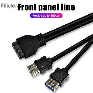 PC Case 20Pin to 2 Port USB 3.0 Front Panel Cable Adapter with Fixed Foot