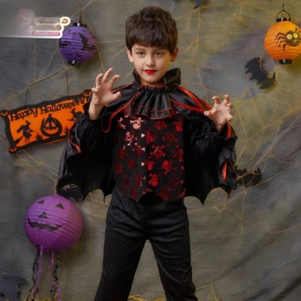 Đầm Hóa Trang Công Chúa Ma Cà Rồng Có Áo Choàng Cho Bé Gái 100-170