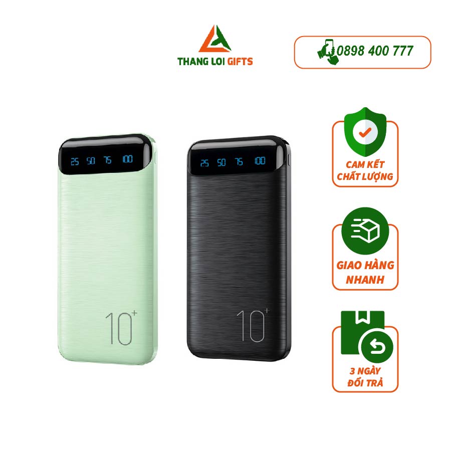 Pin Sạc Dự Phòng WP161 10000mAh Khắc Tên theo yêu cầu- Quà Tặng Tuyệt Vời Cho Mọi Người
