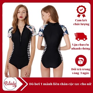 Bộ bơi bikini 1 mảnh liền thân cộc tay siêu HOT (Đủ size)