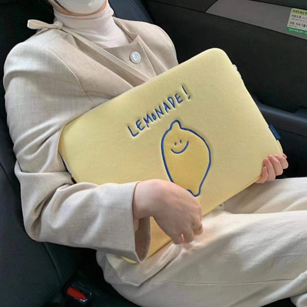 Túi đựng máy tính xách tay 11/ 13/ 15/ 15.6 inch chống sốc thêu họa tiết phong cách Hàn Quốc đáng yêu