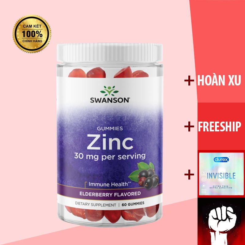 Tặng kèm bcs zinc swanson premium zinc gummies 30mg 60 viên tăng miễn dịch - ảnh sản phẩm 1