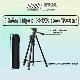 Chân Tripod 3366 giá đỡ điện thoại, máy ảnh, Giá đỡ máy chiếu cao 150cm có tay cầm cực chắc chắn