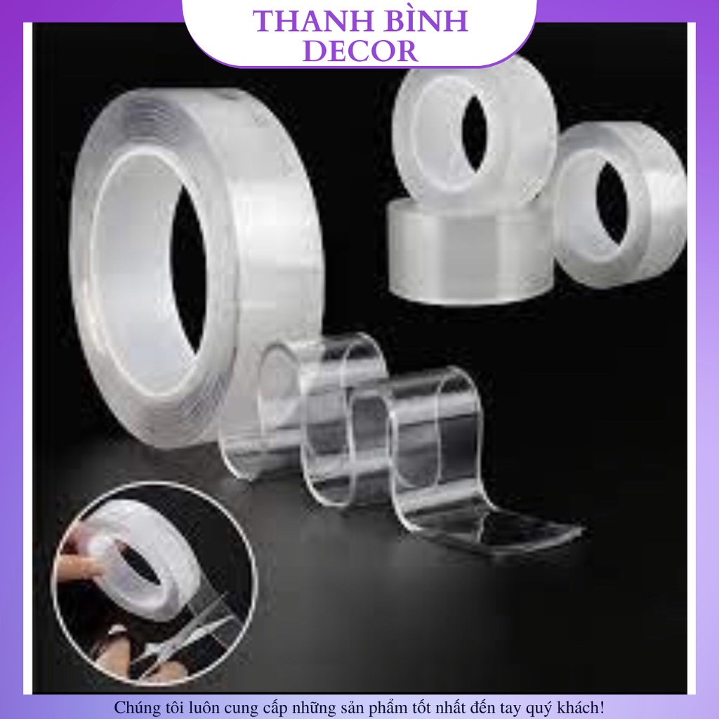 Băng Dính 2 Mặt Siêu Dính, Trong Suốt Dính Mọi Bề Mặt Tiện lợi