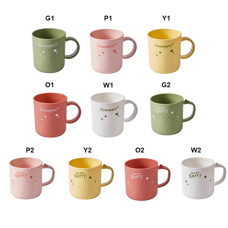 Cốc Đánh Răng Chống Vỡ Hình Dâu Tây / Dứa Hoạt Hình Dễ Thương Cho Bé