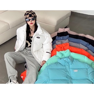 Áo phao unisex trần bông trơn basic phong cách đường phố Trung Quốc