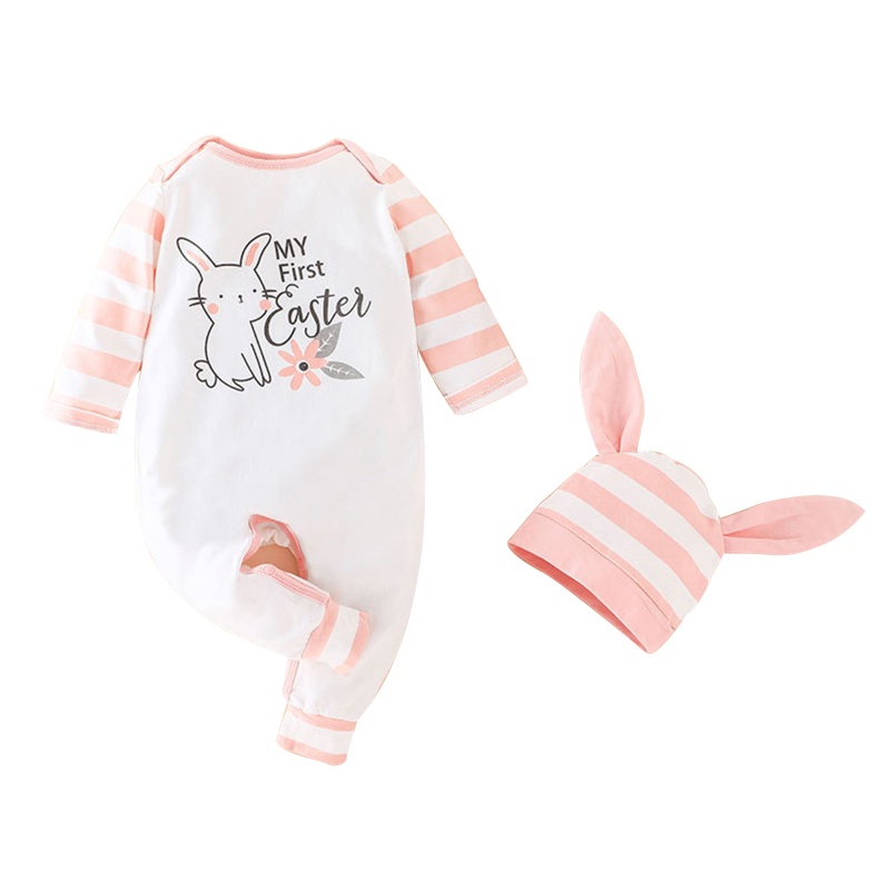 Bộ Áo Liền Quần In Hoa + Mũ Trùm Đầu Cho Bé Sơ Sinh My 1st