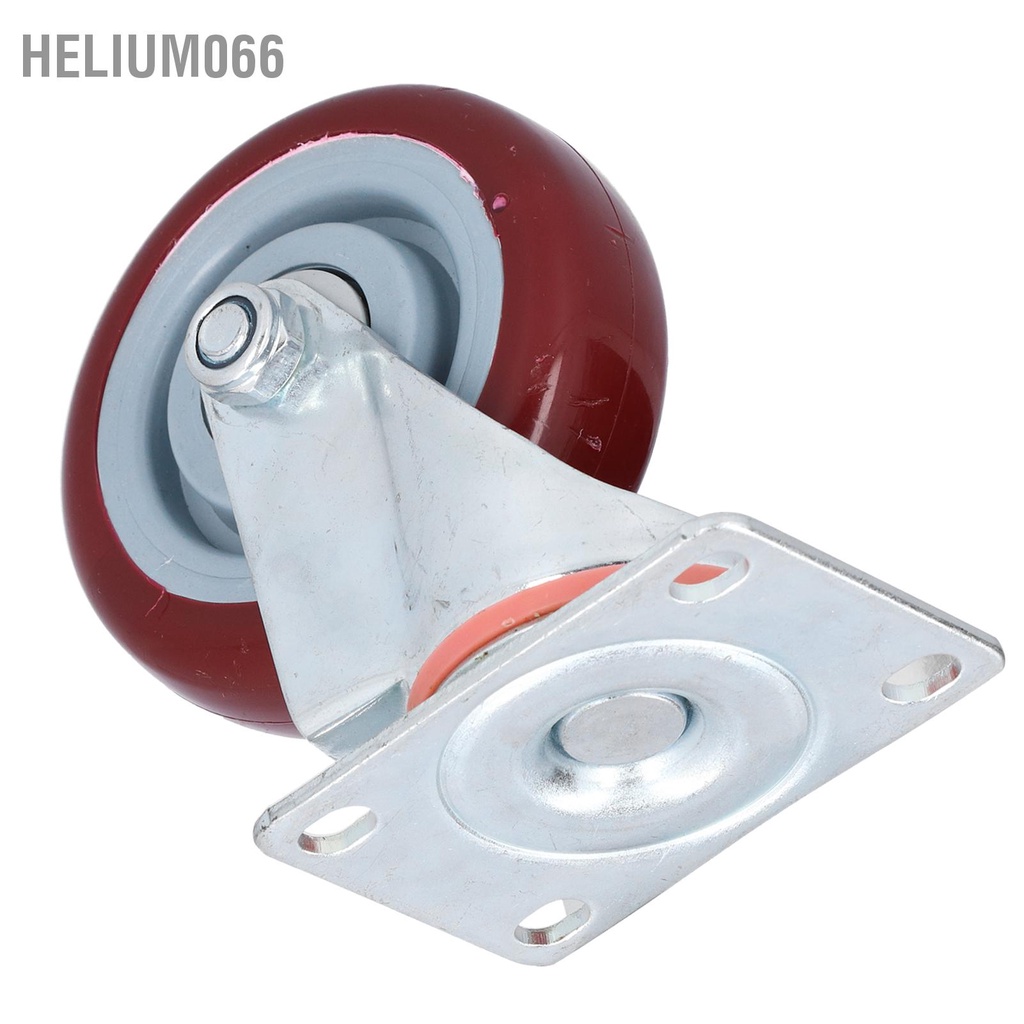 Hình ảnh Helium066 Bánh xe Caster công nghiệp hạng nặng cố định lái Thiết bị câm Polyurethane Red #3