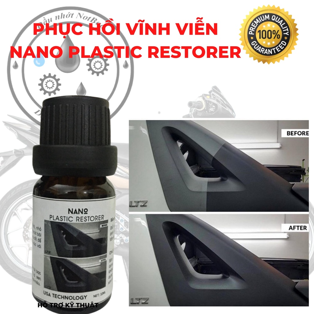 Phục hồi nhựa nhám xe máy NANO plastic restorer 10ml - làm đen nhựa nhám, phục hồi vĩnh viễn,mưa không trôi