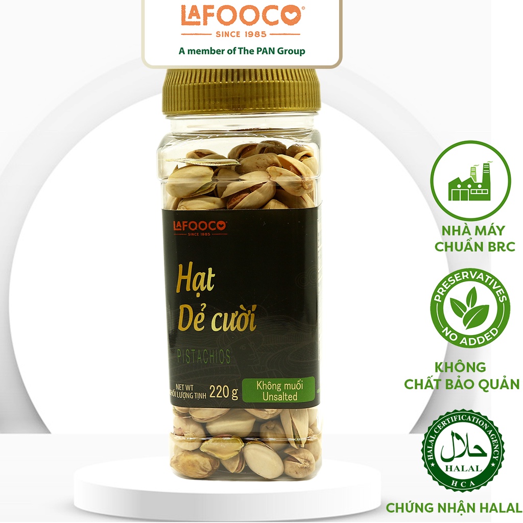 Hạt Dẻ Cười Sấy Không Muối LAFOOCO 220g Unsalted Pistachios