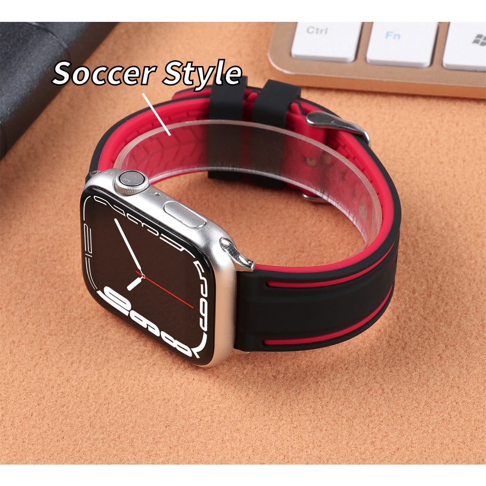 Dây Đeo Silicone Kiểu Dáng Thể Thao Cho Đồng Hồ Thông Minh Apple Watch Series 8 7 iWatch Series 8 7 45mm 41mm 2022 world cup