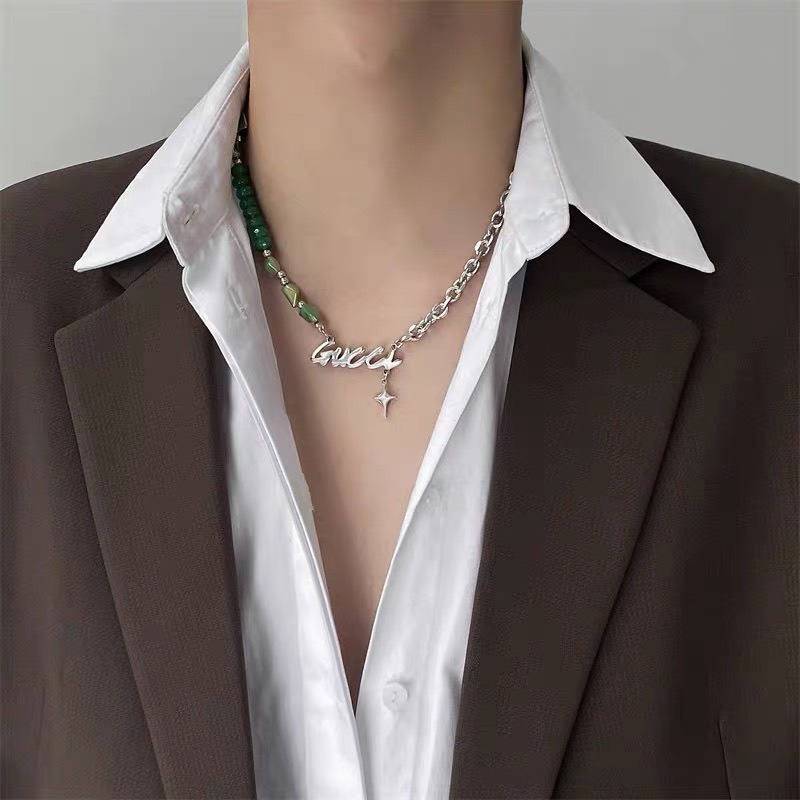 Vòng cổ nam nữ titan màu bạc ngọc LOKI độc đáo cá tính phong cách đường phố - Dây Chuyền chuỗi G Chain