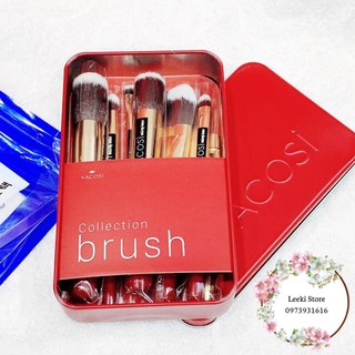 (Hộp trầy nhẹ) BC24 - Bộ Cọ Trang Điểm Hộp Sắt 8 Cây Collection Vacosi Makeup House