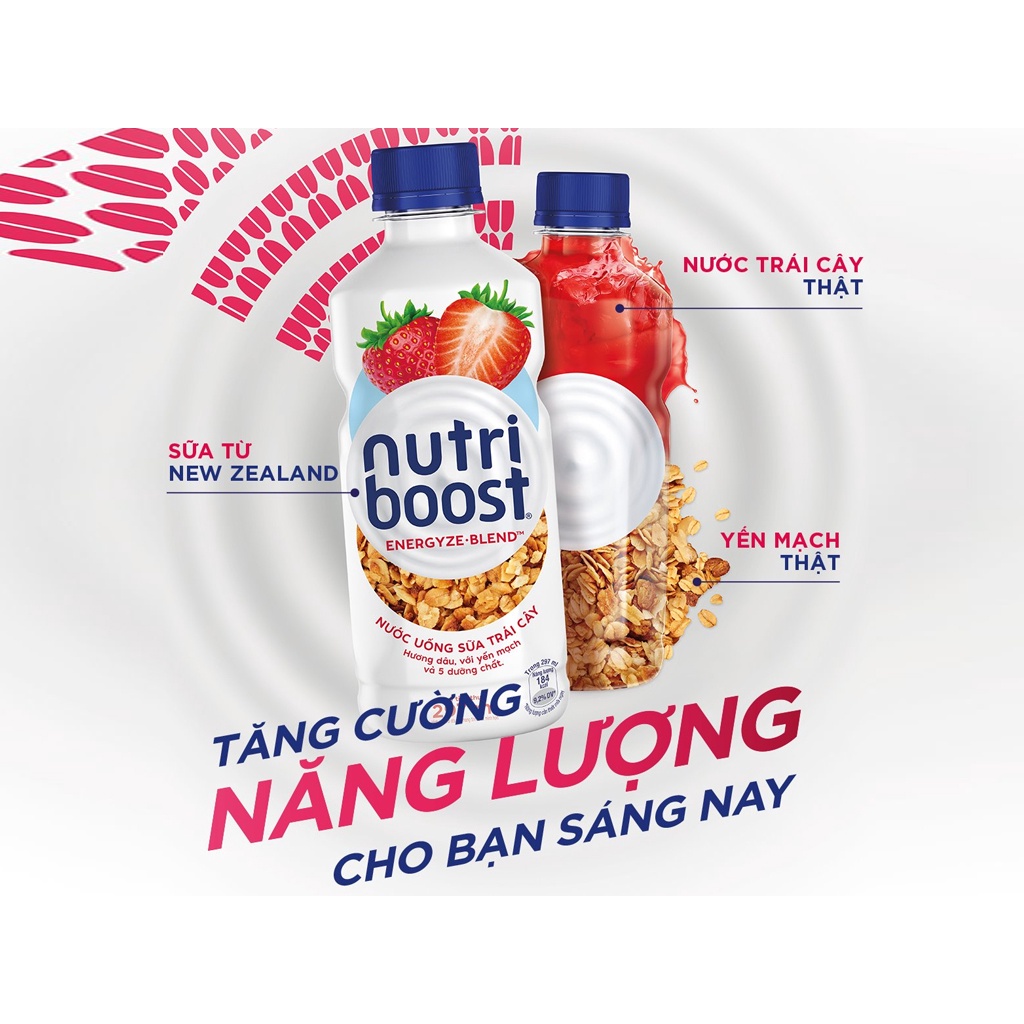 Thùng 24 chai NUTRIBOOTS dâu 297ml / Lốc 6 chai NUTRI BOOTS dâu 297ml