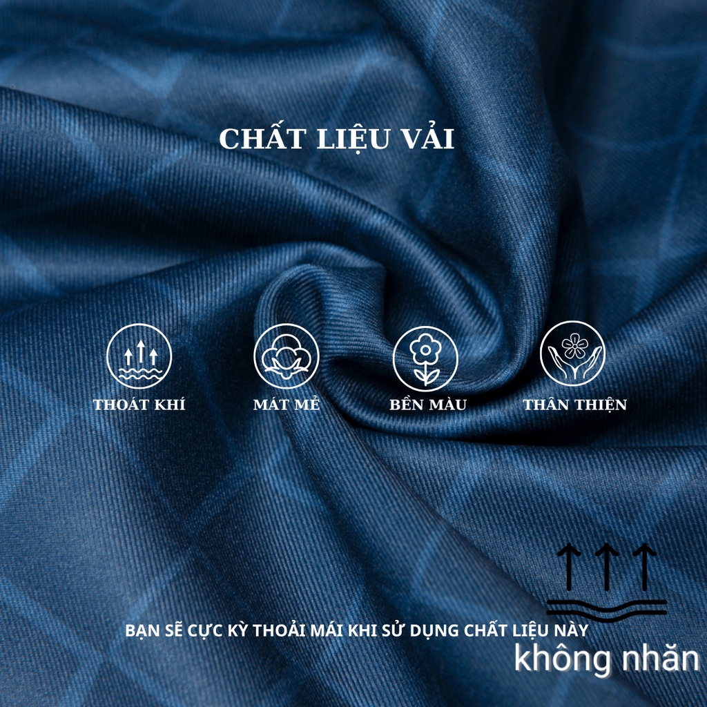 Áo sơ mi nam trung niên họa tiết caro THÁI KHANG vải lụa mềm co dãn không nhăn ALUA14
