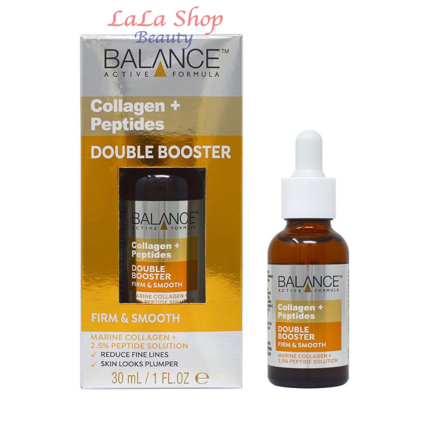 Tinh Chất Dưỡng Ngăn Ngừa Lão Hóa, Giảm Nếp Nhăn Balance Active Formula Collagen + Peptides Double Booster 30ml
