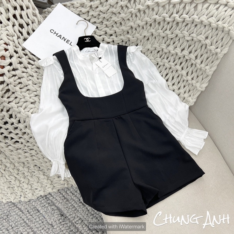 set áo sơ mi quần yếm hàng loại đẹp (hàng có sẵn) | BigBuy360 - bigbuy360.vn