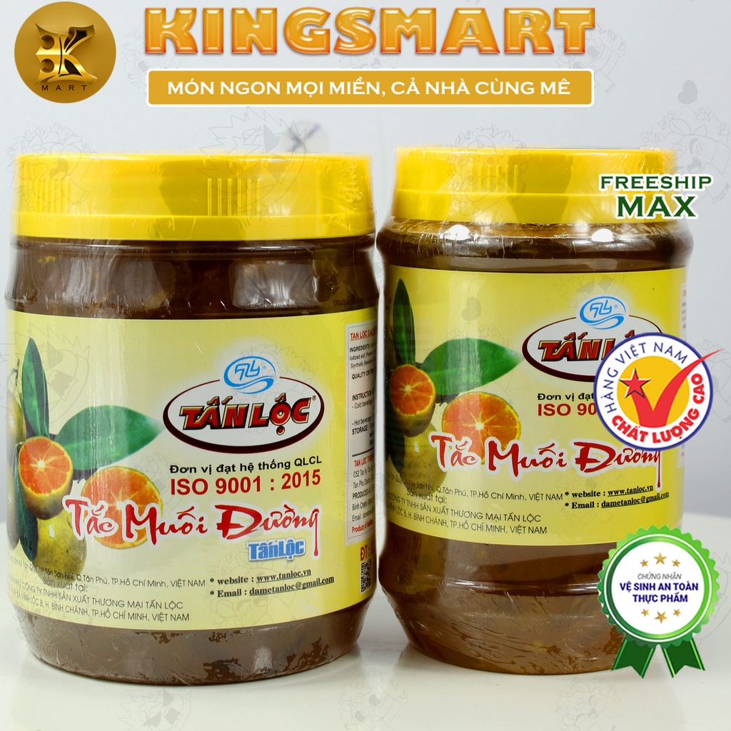 Tắc Muối Đường 900g Tấn Lộc Chua Mặn Ngọt Thanh Mát, Bổ Dưỡng Cho Sức Khỏe