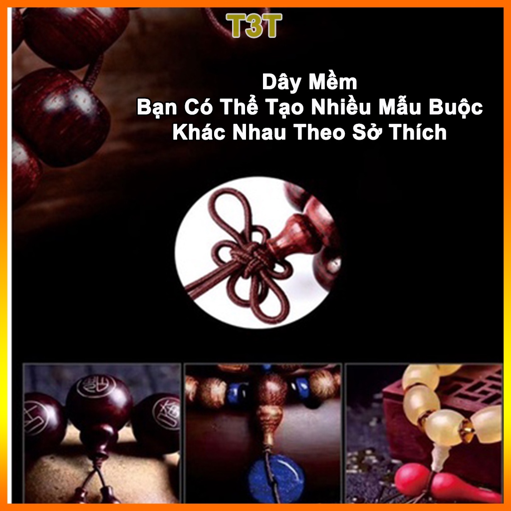 Dây xâu vòng gỗ phong thuỷ, Dây dù lõi chun xâu đủ các size hạt làm vòng tay và vòng cổ - Tặng kim xâu - T3T