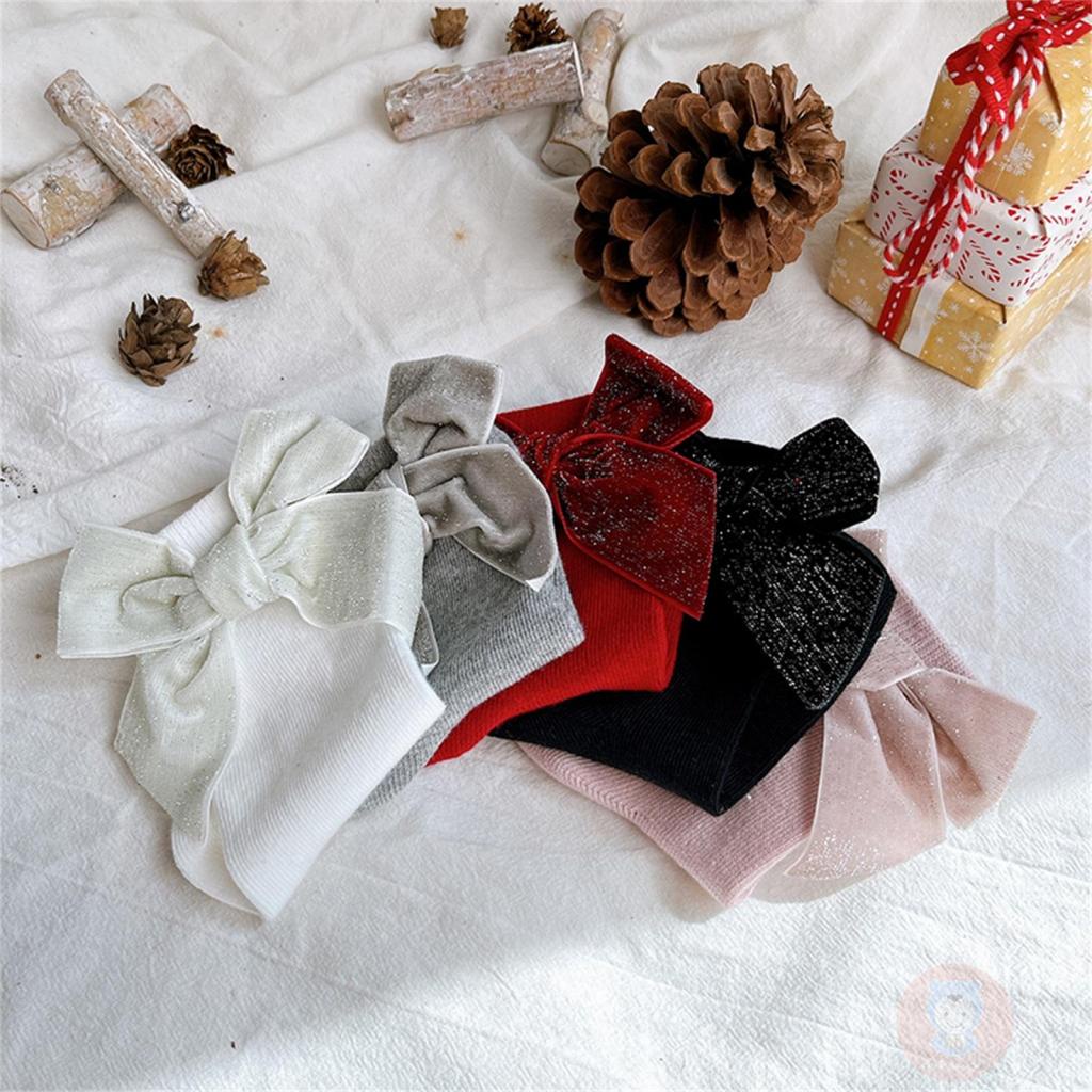 Tất Đính Nơ Kim Sa Lấp Lánh Dễ Thương Cho Bé Gái LAA6-Ga