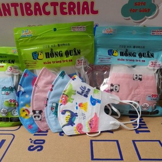 Bán sỉ thùng 400 chiếc khẩu trang 5D vải lụa trẻ em (1-4 tuổi), 5D lụa cho bé