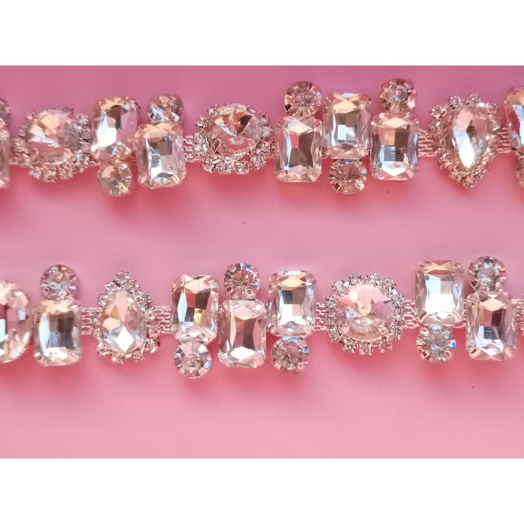 1840524 Dây Xích Đính Đá Dùng Trang Trí Đầm Cưới Sang Trọng diy