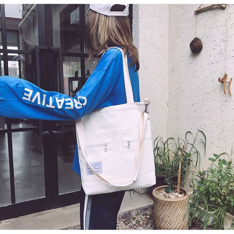 Túi tote vải bố đeo chéo nữ thời trang đi chơi đi học