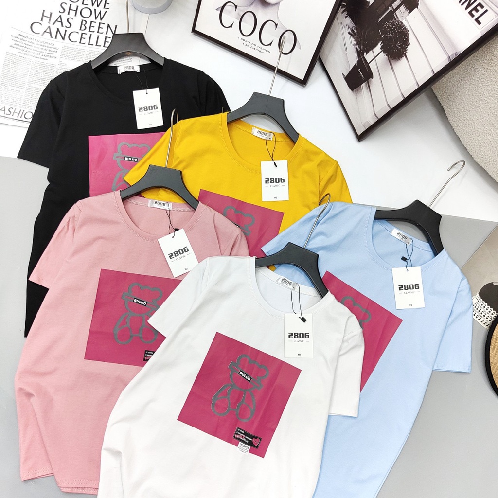 Áo Thun Thái Nữ Cao Cấp Chất Xịn Đẹp Mịn Mát MIYUNA Mã Hình Gấu Xinh Xắn