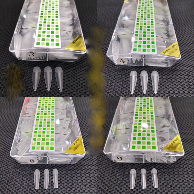 Hộp móng úp 1 size form thang/nhọn màu trong