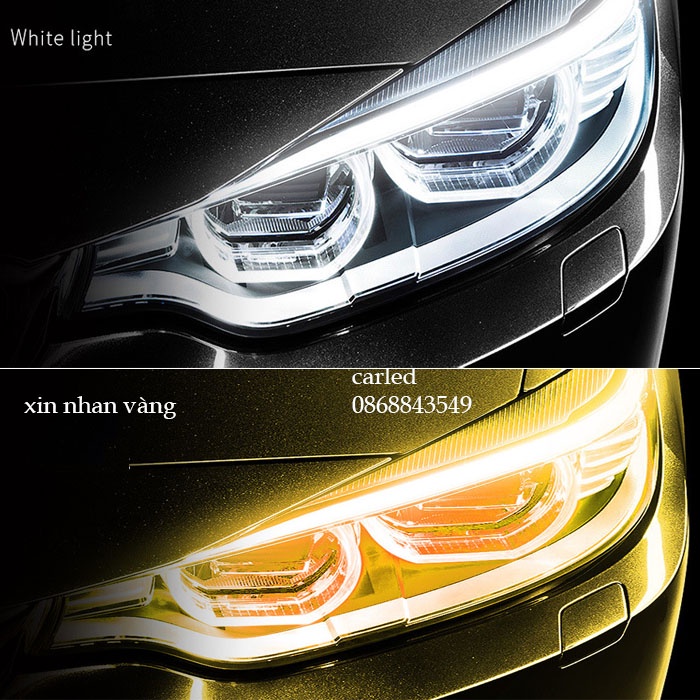 Bộ đèn 2 dây led mí mắt Audi chạy đuổi 2 in 1 30cm 45cm 60cm