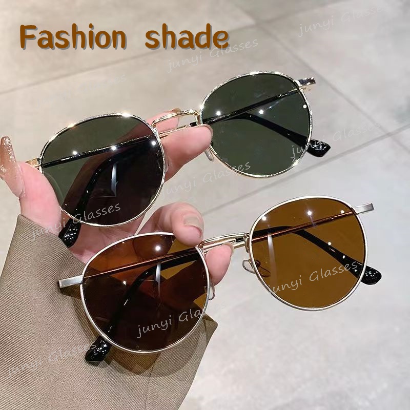Kính Mát Tròn Gọng Kim Loại Nhiều Màu Chống Tia UV400 Thời Trang Cho Nam Và Nữ