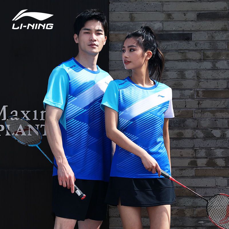 Li Ning Bộ Áo Thun Tay Ngắn Và Quần Short Thể Thao Đánh Cầu Lông Nhanh Khô Cho Nam Và Nữ