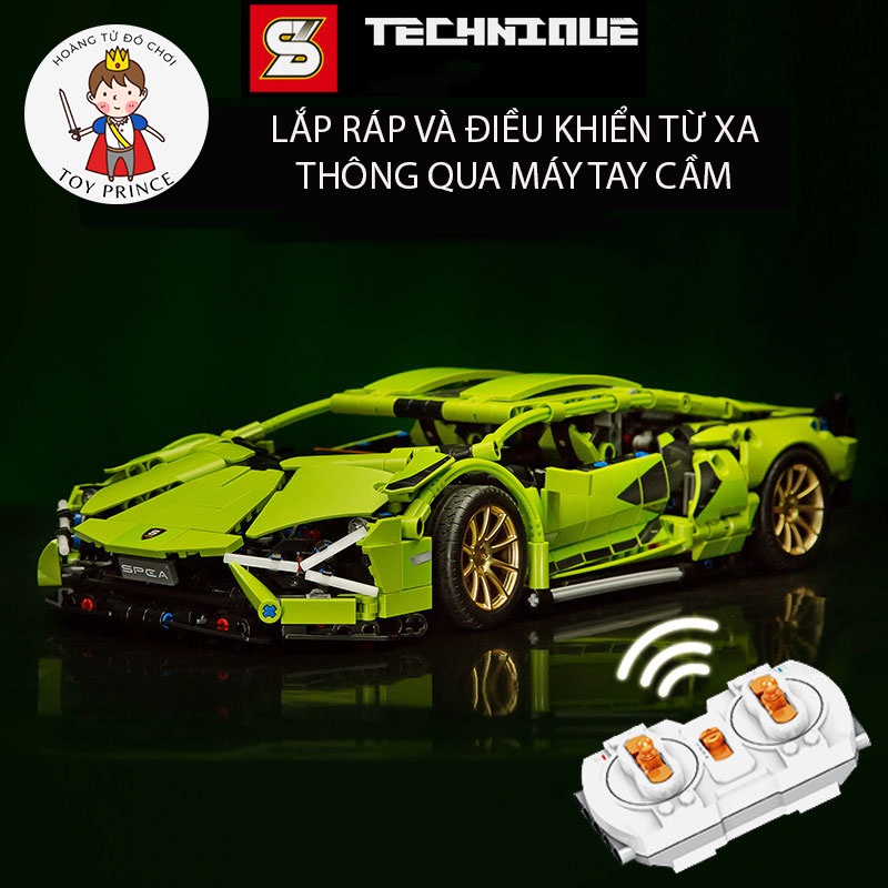 ĐỒ CHƠI LẮP RẮP KIỂU LEGO RC TECHNIC ĐIỀU KHIỂN TỪ XA SIÊU XE LAMBORGHINI SIAN SY8600 VỚI 1254 PCS