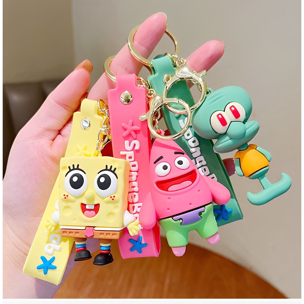 6cm Cute Spongebob Squarepants Keychain Cartoon Children Couple Birthday Gift Pendant
