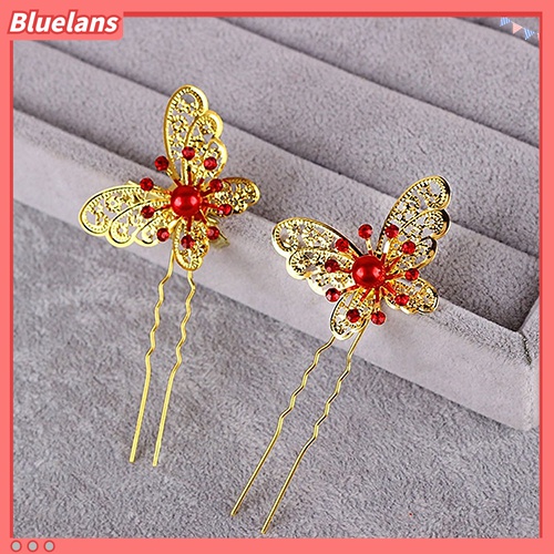 Set 6 Trâm Cài Tóc Chữ U Hình Bướm Dành Cho Cô Dâu