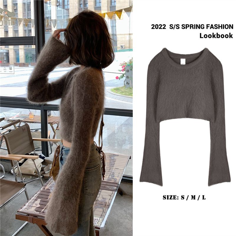 Áo len COZOK tay loe cổ tròn màu trơn thời trang