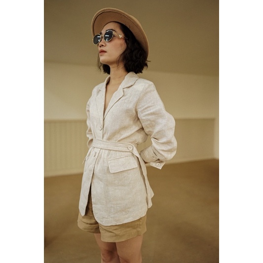 Áo khoác blazer linen - Nella Blazer - PHUTA