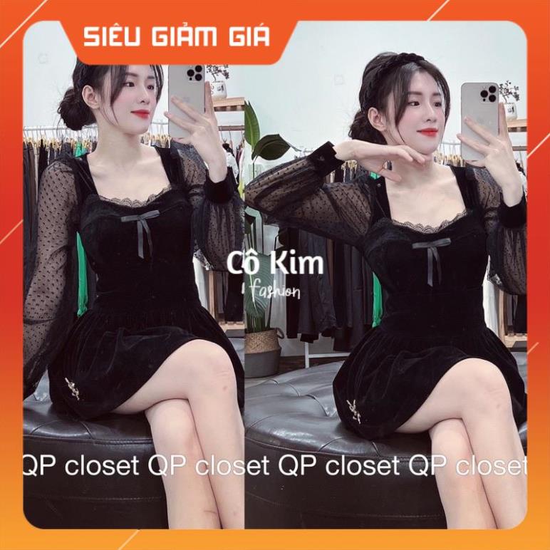 Áo nhung cup ngực tay bi cực xinh hot