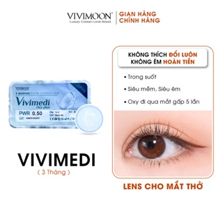 Kính Áp Tròng Trong Suốt Cận 3 Tháng Lens Cho Mắt Thở Vivimoon