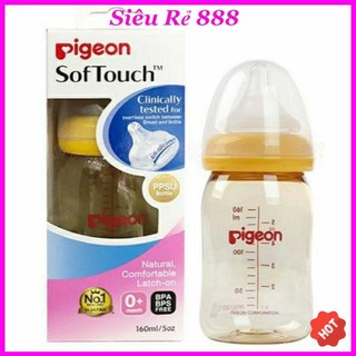 [⚡ Siêu rẻ] Bình sữa Pigeon SofTouch Nhật Bản cao cấp 160ml/240ml (chính hãng)