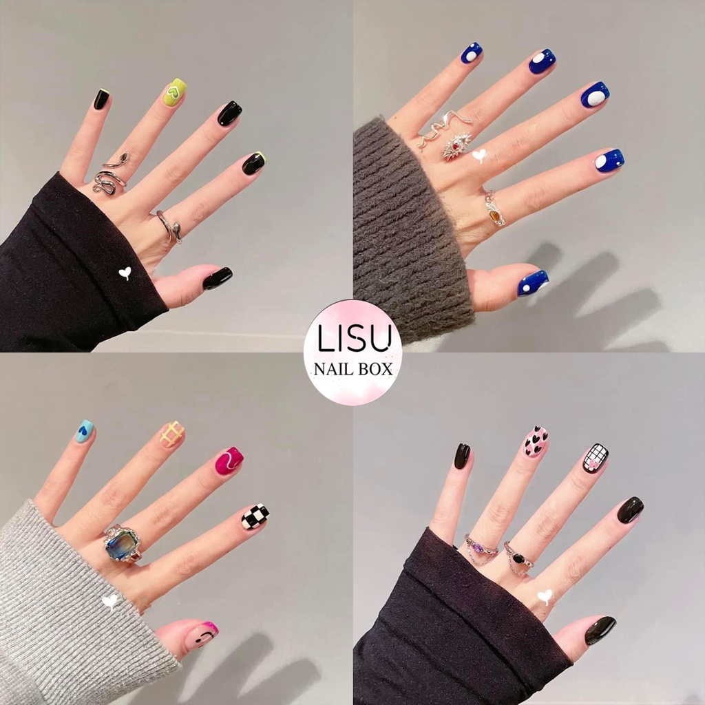 Móng tay giả thiết kế trang trí theo yêu cầu nhiều kiểu dáng móng tay nail box xinh #H08