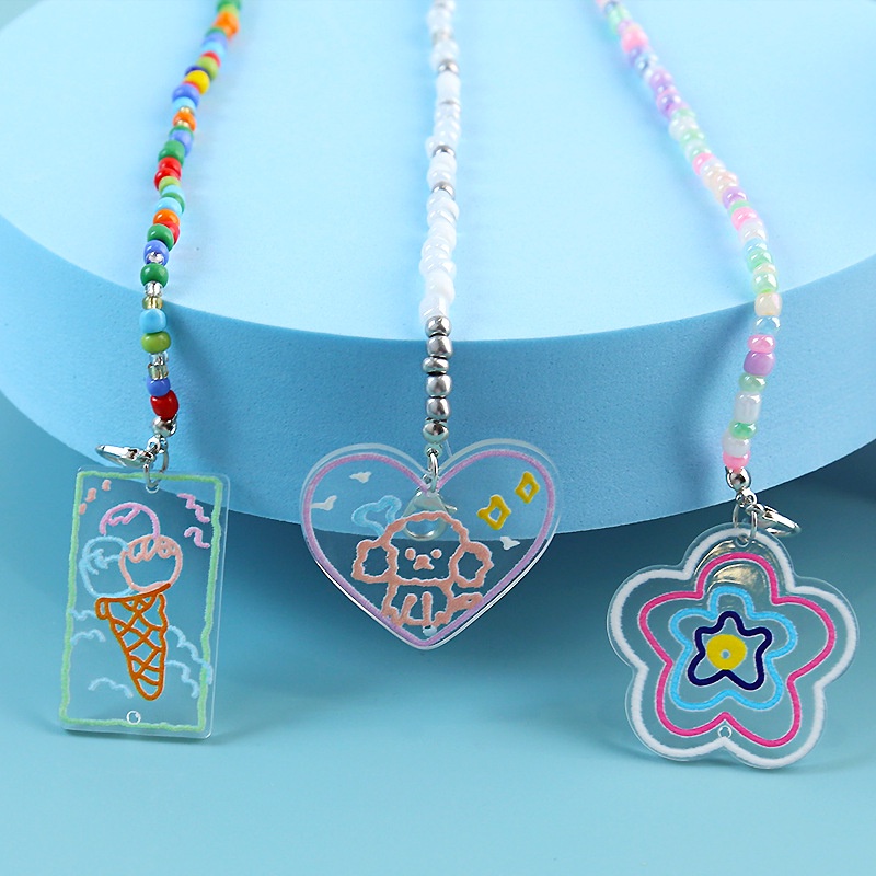 Dây đeo khẩu trang chuỗi hạt hình họa tiết lớn đẹp - Chống rơi chống thất lạc tốt - Phong Cách hàn Quốc