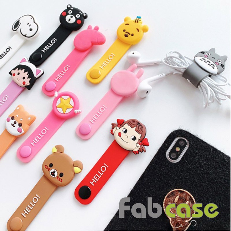Phụ Kiện Quấn Dây Cáp Tai Nghe Kiểu Hoạt Hình Heo Nâu Cony Sally