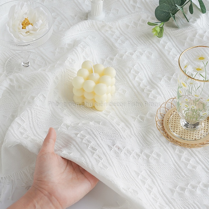 Khăn Trải Bàn Nền Vải Vân Nổi Làm Phông Nền Chụp Ảnh