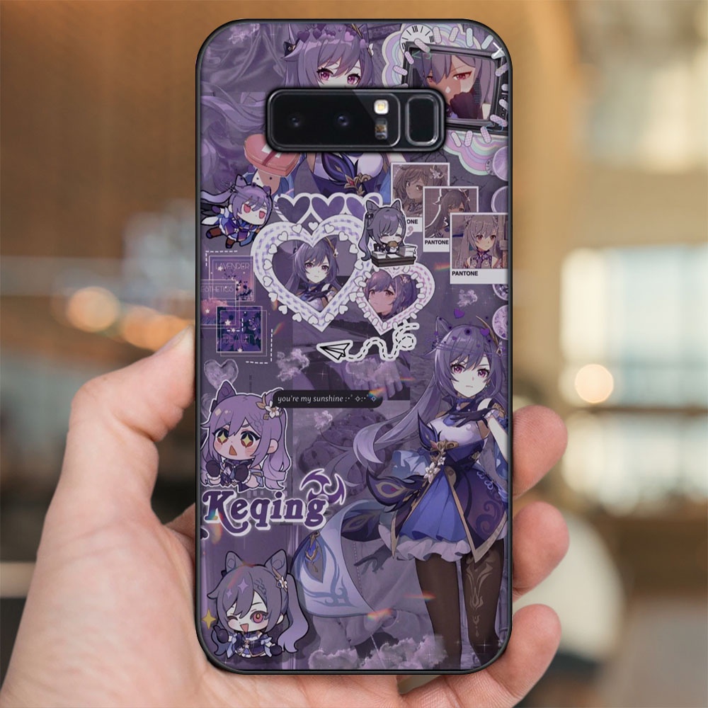 Ốp lưng Samsung Note 8 viền đen in hình Keqing Genshin Impact