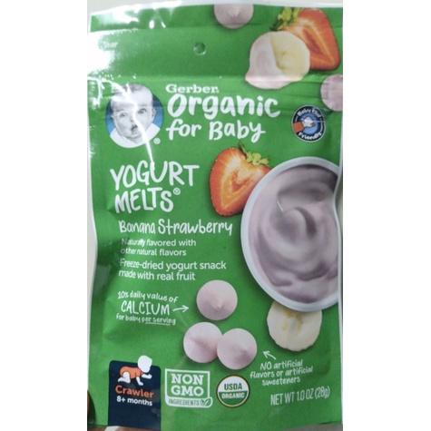 Sữa chua khô Gerber Mỹ 28g cho bé.