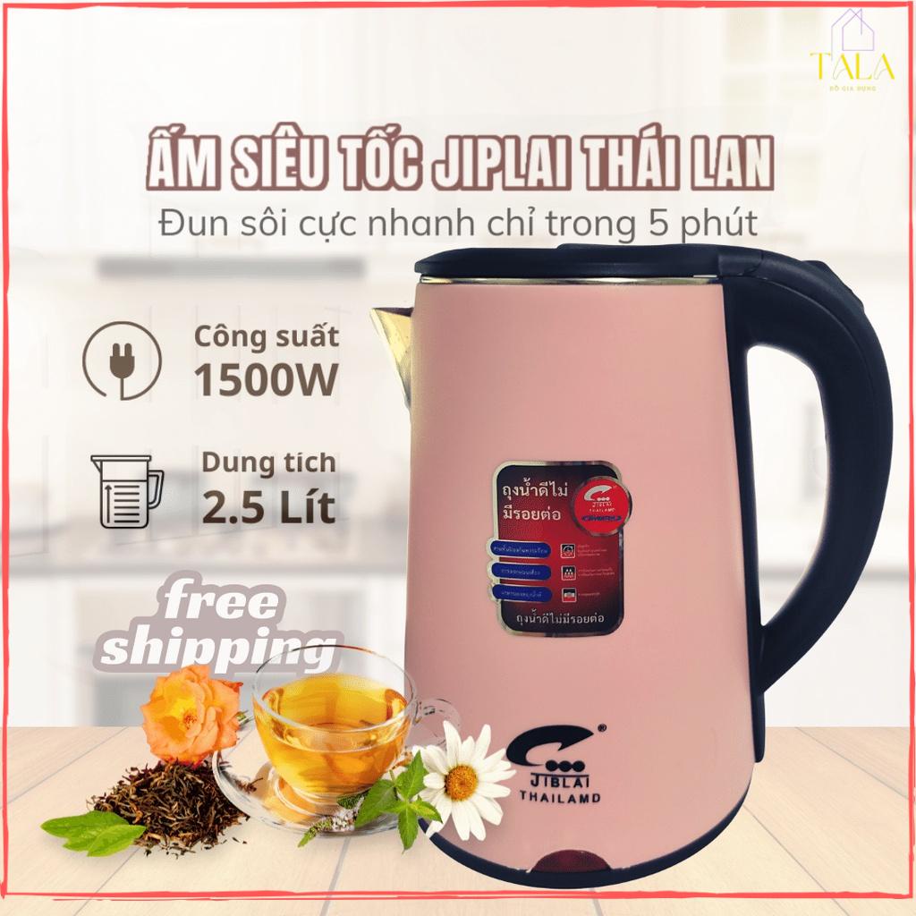 Ấm siêu tốc inox CHÍNH HÃNG cao cấp 2,5L, Bình đun nước siêu tốc mini không thủy tinh cách nhiệt an toàn tiện lợi