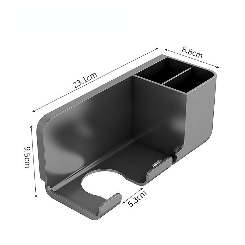 PNL Kệ Để Máy Sấy Tóc Kèm Ống Đựng Lược Dán Tường Tiện Lợi