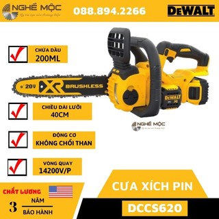 Máy cưa xích dùng pin 20v dewalt dccs620